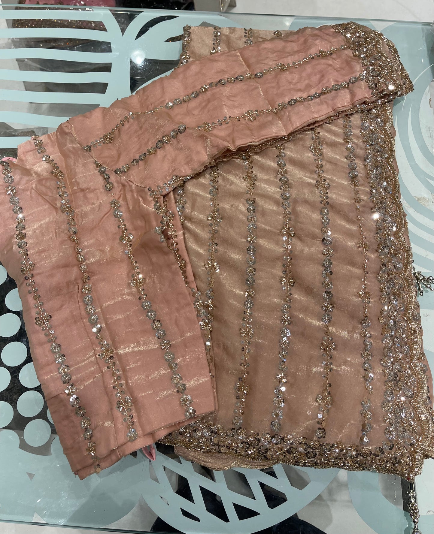 Line Sequin Saree