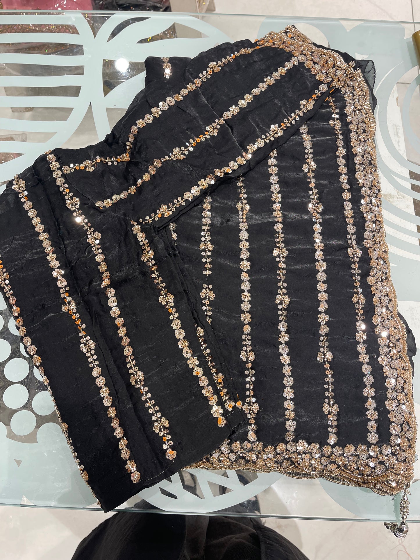 Line Sequin Saree