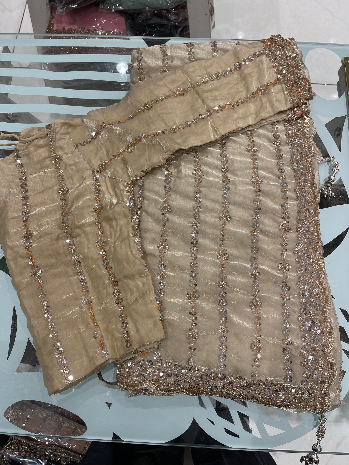 Line Sequin Saree