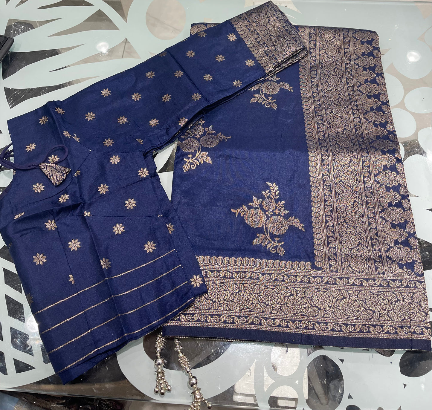 Floral kattan saree