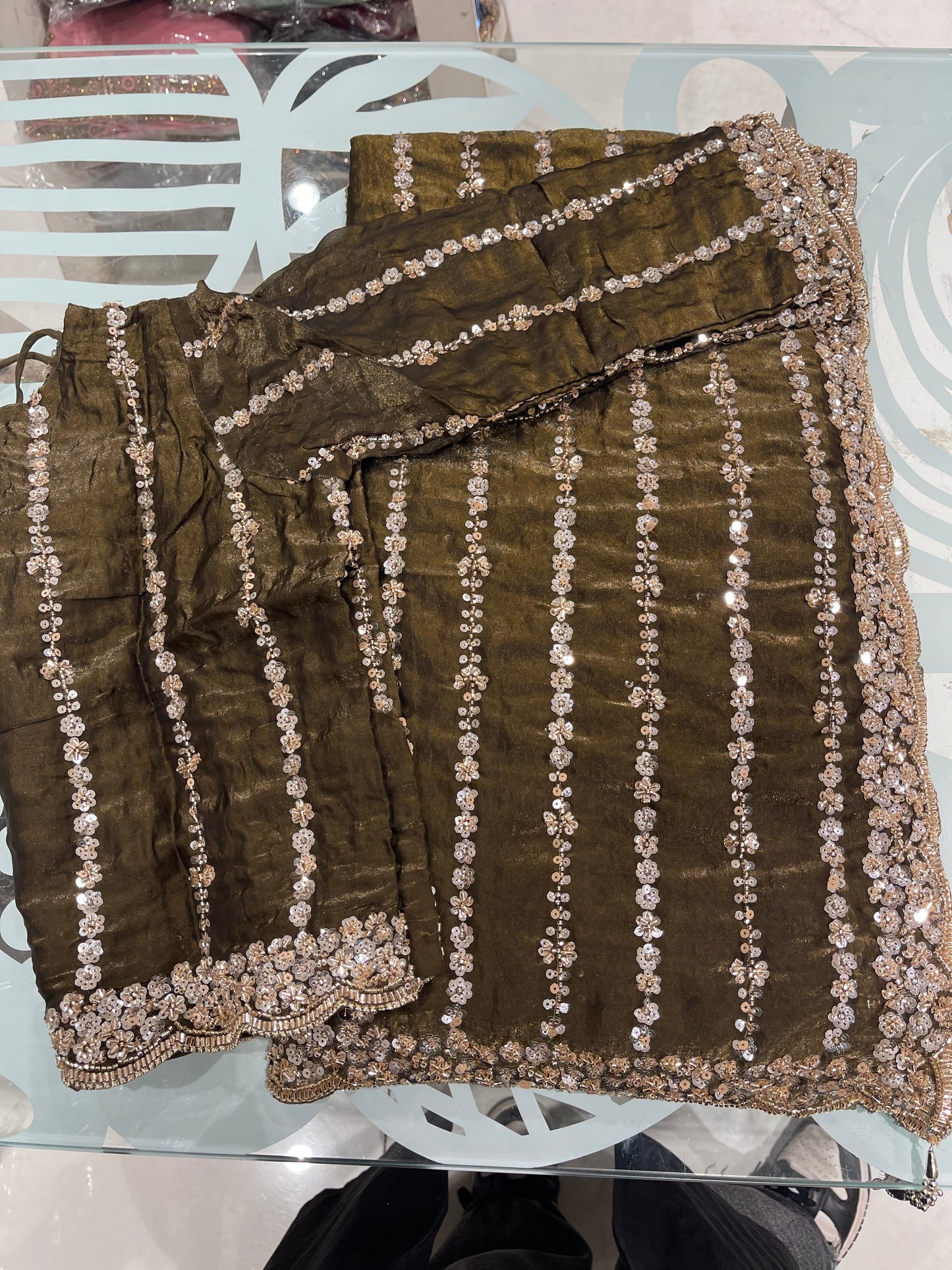 Line Sequin Saree