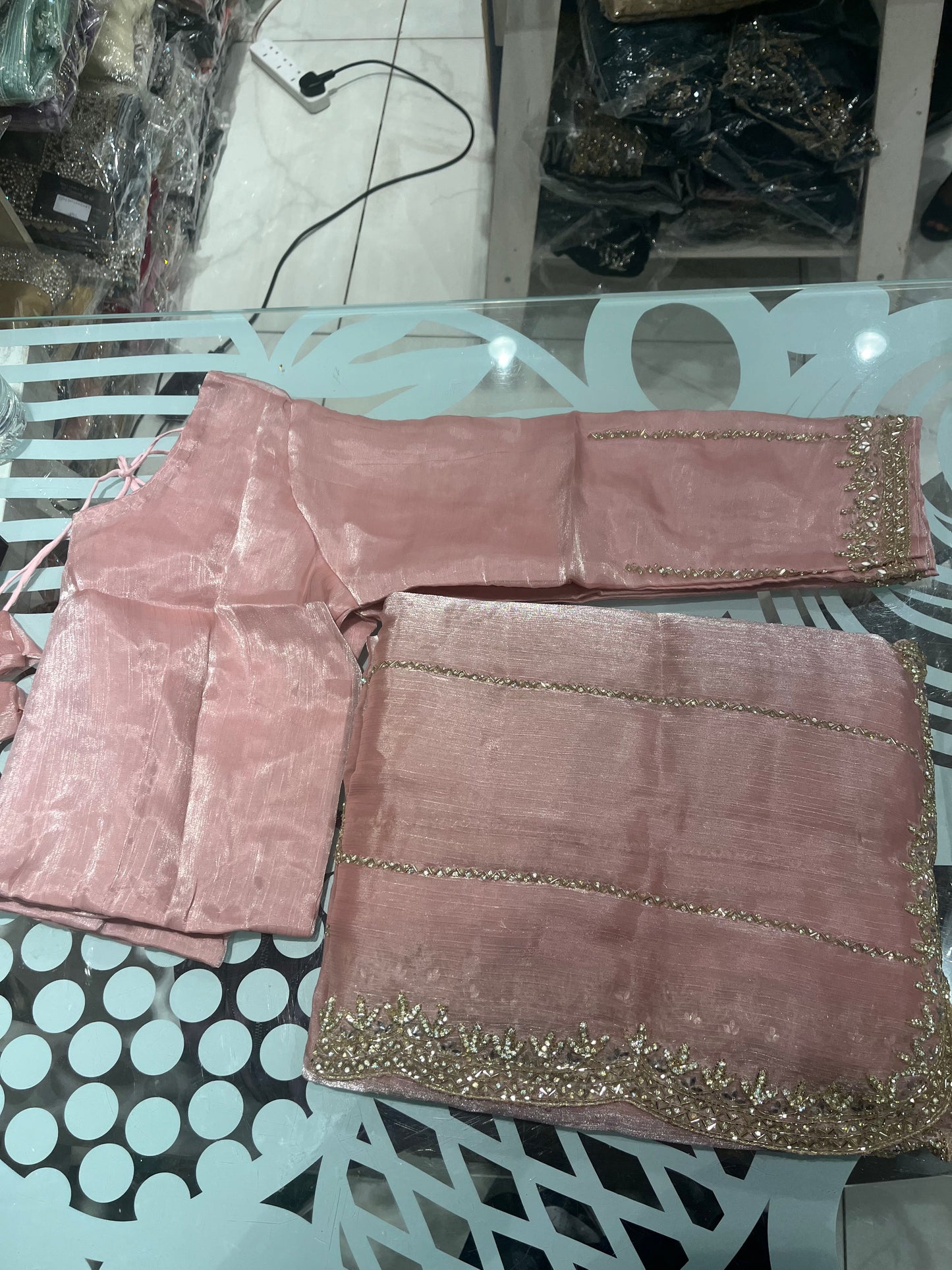 Line Organza Saree