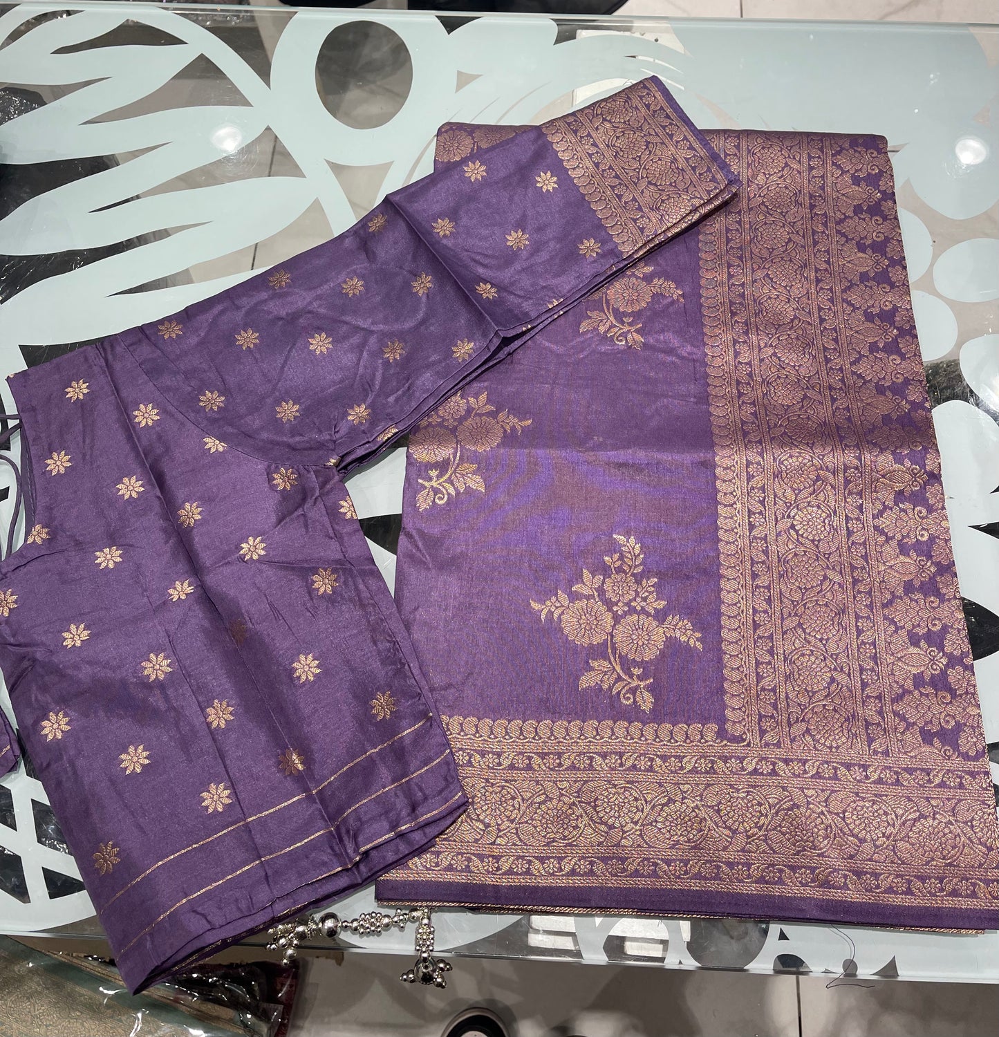 Floral kattan saree