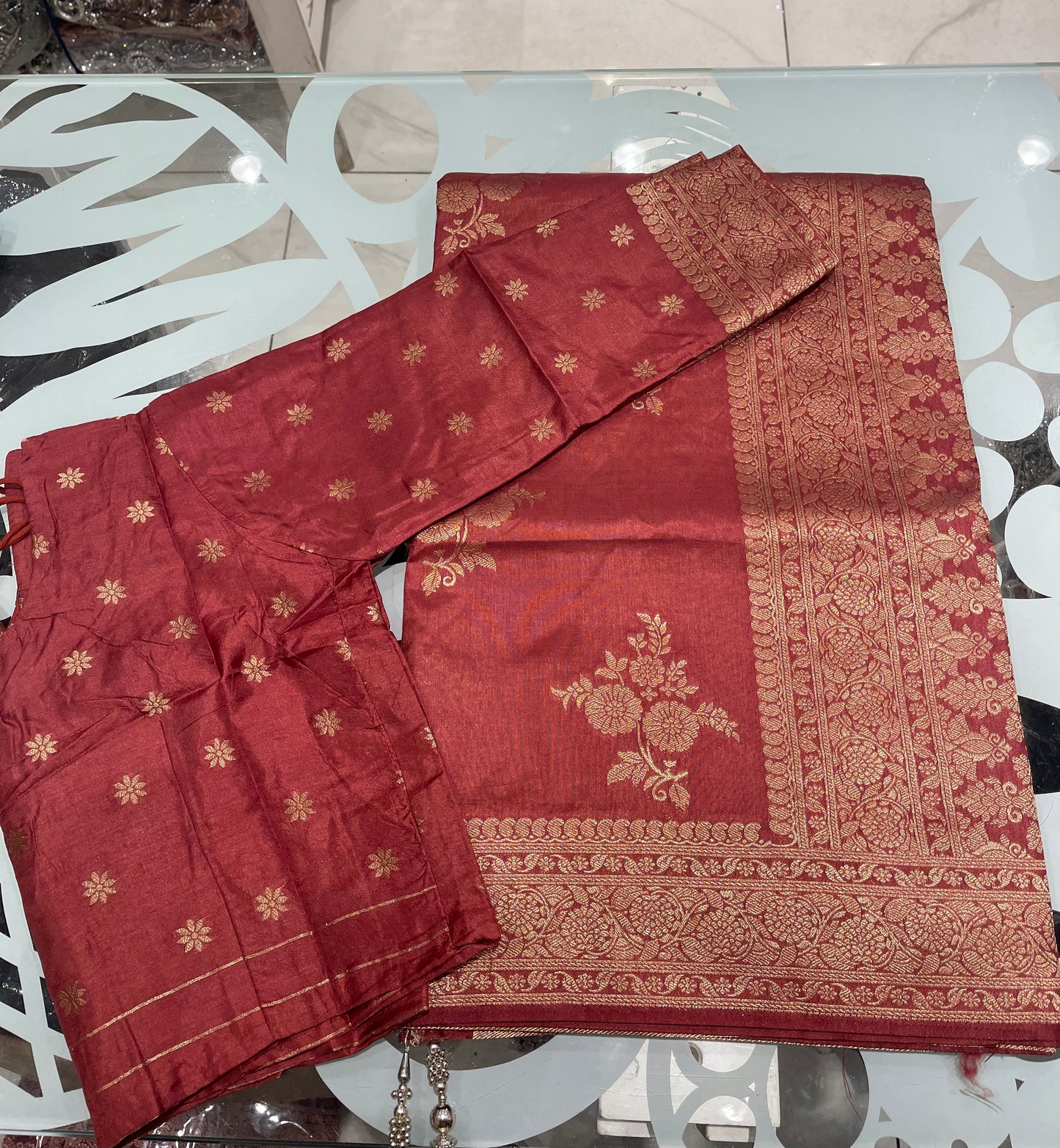 Floral kattan saree