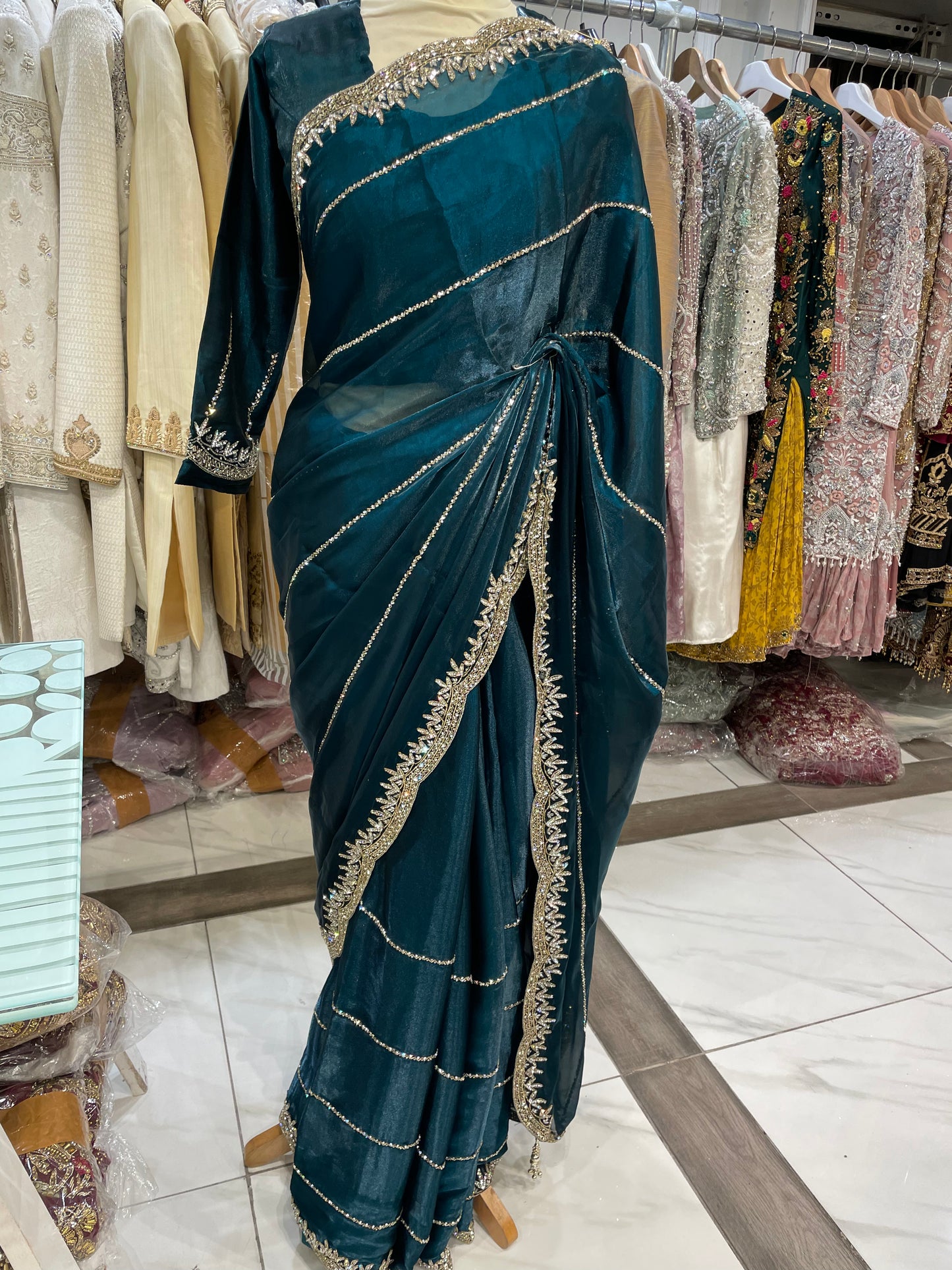 Line Organza Saree